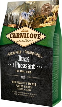Carnilove hundefoder Duck & Pheasant 4kg kornfri